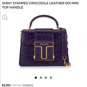 Tom Ford Shiny Stamped Crocodile Leather Bag